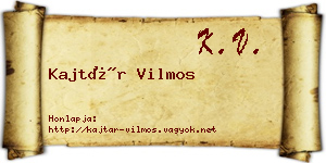 Kajtár Vilmos névjegykártya